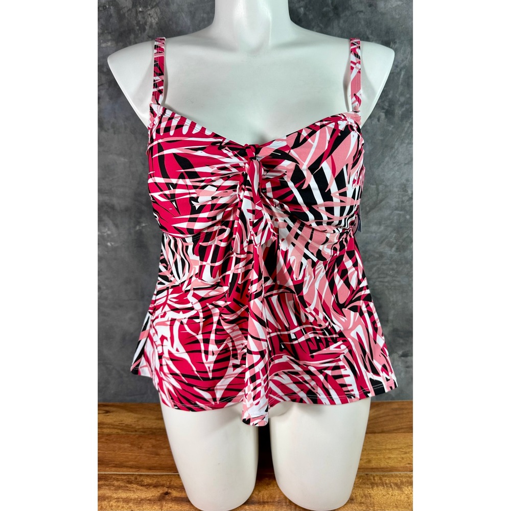 Shore Club Multi Colored Tropical Tankini Swimsuit Top sz 18 (16280)